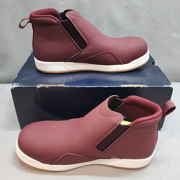 Reebok Womens Size 7W Ever Road 3.0 DMX Work Bootie Comp Toe Burgundy Purple - Picture 1 of 9